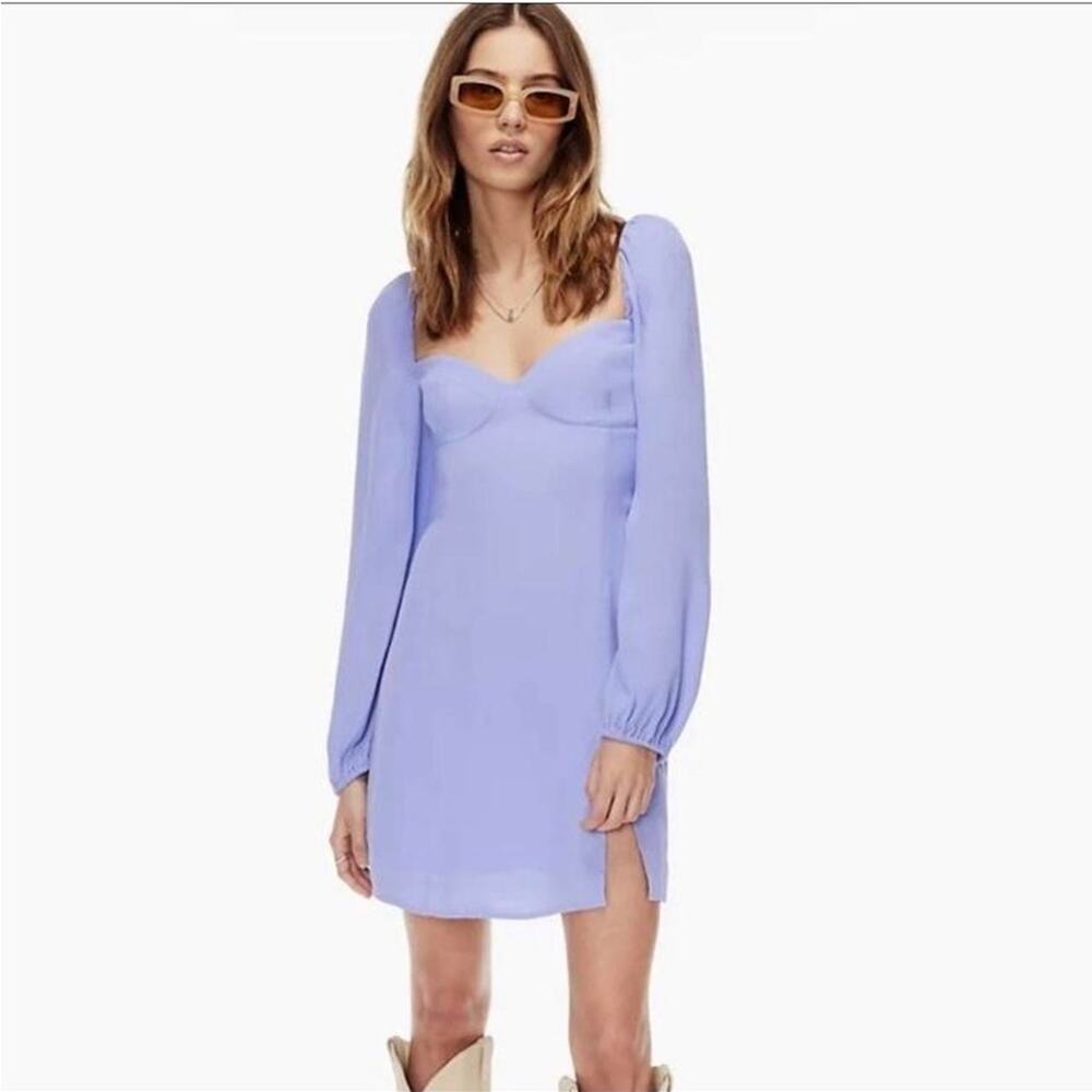 NWT Aritzia Wilfred Novella Long Sleeve Mini Dress in Soft Iris